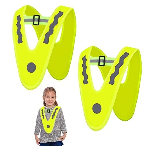 4 Stück Kinder Sicherheitsweste Sicherheit Warnweste Tragbare  reflektierende Weste für Outdoor-Aktivität Running Reiten (orange,  fluoreszierend gelb, blau, R