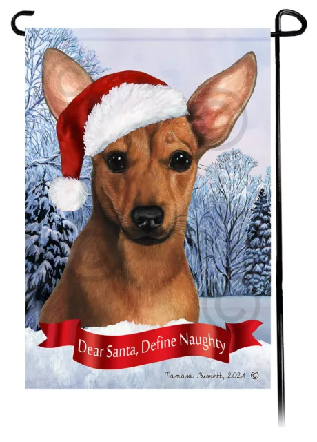 Dear Santa, Define Naughty Garden Flag - Red Chiweenie 040A