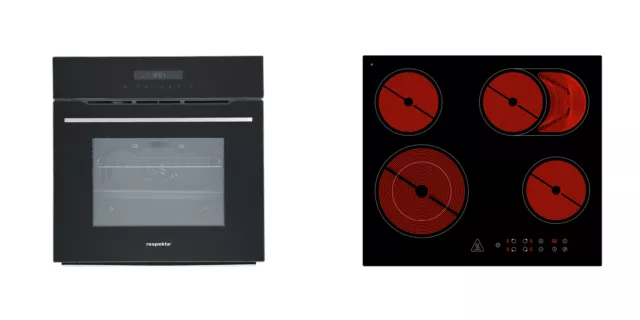 Four Montage Cuisinière Herdset 60cm Pyrolyse + Plaque Cuisson Vitrocéramique