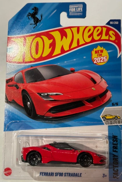 Hot Wheels Ferrari SF90 Stradale 1/64 – Factory Fresh 2025 #191 – Gris Métallisé – Modèle Die-Cast – Licence Officielle – Collection