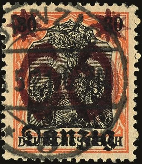 29946) Danzig MiNr. 19 DDII gestempelt, Fotobefund Soecknick BPP, Mi. 200.-