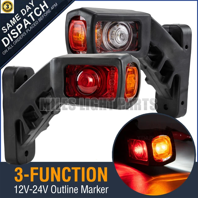RED LED RECTANGULAR REAR MARKER LAMP - 12/24V | 0-170-65 | Groves Batteries