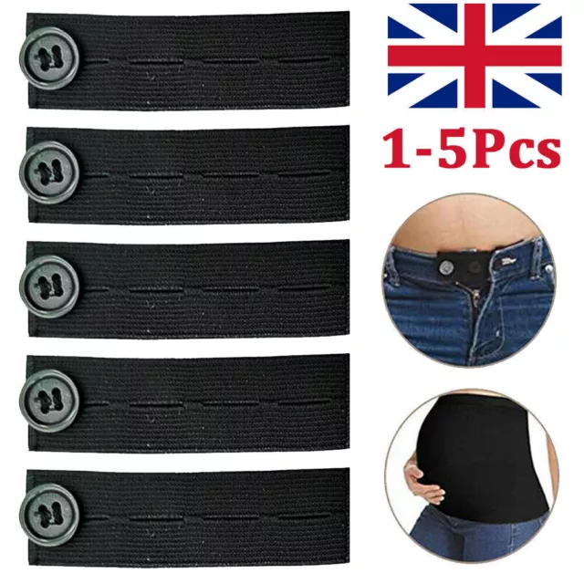 5x Button Hole Waist Band Extenders, Unisex Trousers Skirt Maternity Expander UK