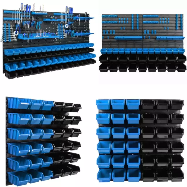 Système de rangement Étagère enfichable murale pour Porte-outils Boîtes Bleu Mix