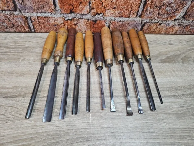 11 Antique Addis Carving Tools