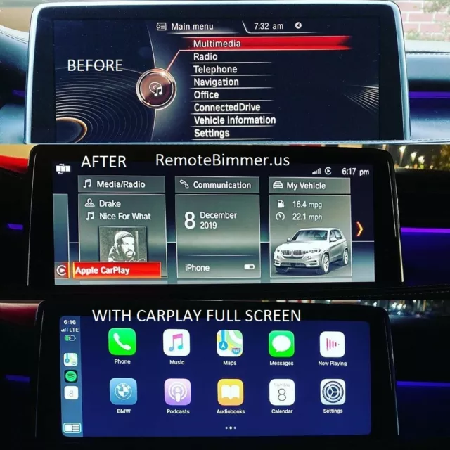 BMW NBT EVO ID6 Pre-coded for your VIN with CarPlay F30 F80 F82 F15 M3 M4 i3 3