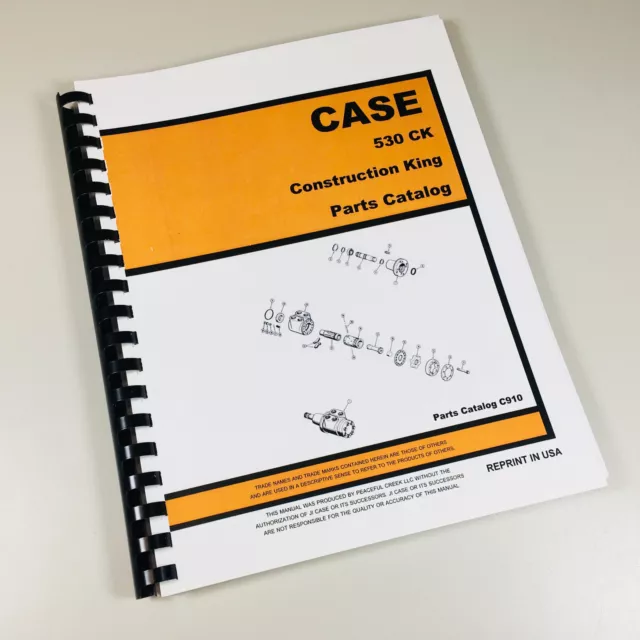 Case 530Ck 530 Ck Tractor Backhoe Loader Construction King Parts Catalog Manual