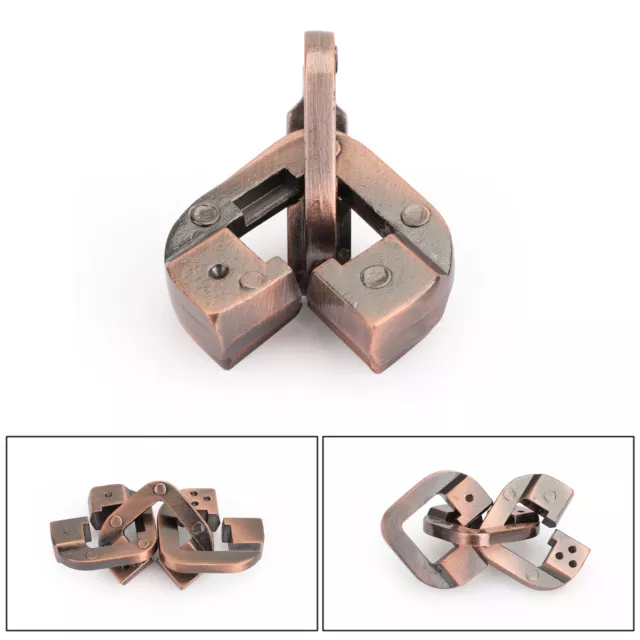 Vintage Alloy Puzzle Box Metal Lock Toys IQ Mind Brain Teaser Game Brother  YU