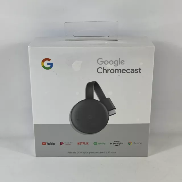 Google Chromecast 3rd Generation Media Streamer - Black (GA00439) - NEW SEALED