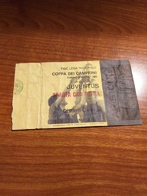 Ticket Quart De Finale Coupe Des Champions 1985/86 - Juventus Vs Barcelone