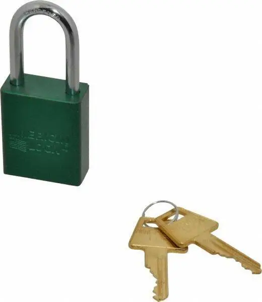 American Lock Keyed Alike Lockout Padlock 1-1/2" Shackle Clearance, 1/4" Shac...