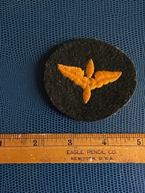 Original WWII US Army Aviation Cadet Patch Army Air Corps pre-USAF black felt