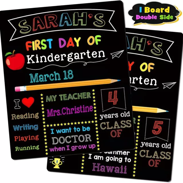 1st Day of School Sign School Board 10"x12" First and Last Day Double-Sided