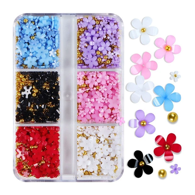 Acrylique Fleur Charmes d'ongles Strass à ongles Décoration d'art d'ongle