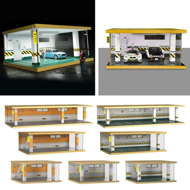 WOODEN Scale Model Car Parking Lot Scene Garage Dust Cover Table Decor £40.00 PicClick UK