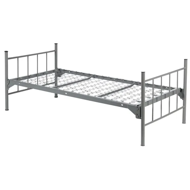 36" x 75" Military Bed- 1.5" Round Tube Grey Twin