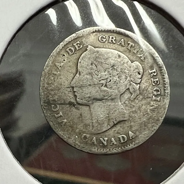 1891 Canada Silver 5 Cents  Nice Coin