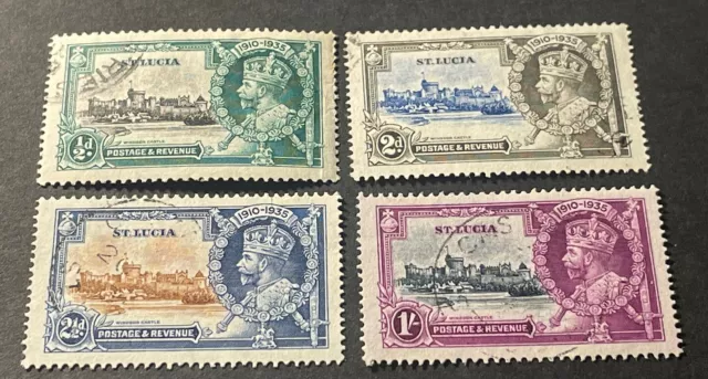 St Lucia Stamps, 1935 KGV Silver Jubilee set, Used, S.G. £26