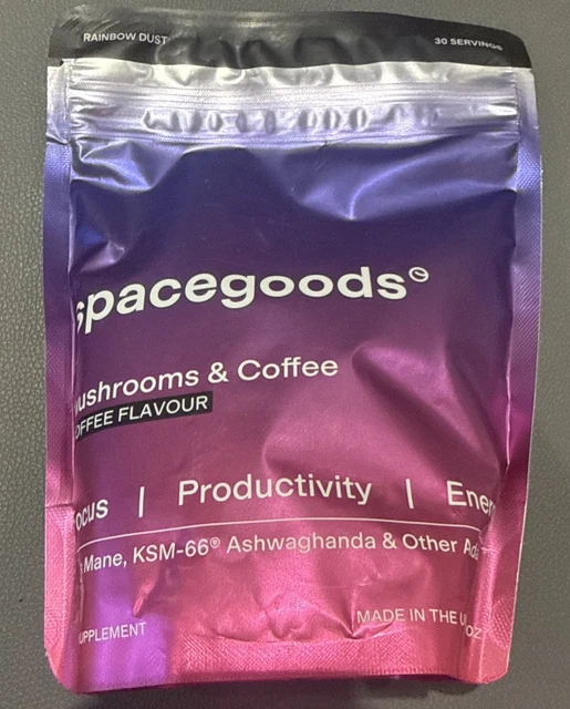 SPACEGOODS RAINBOW DUST + Adaptogen Super Blend 240G Coffee Flavour Exp ...