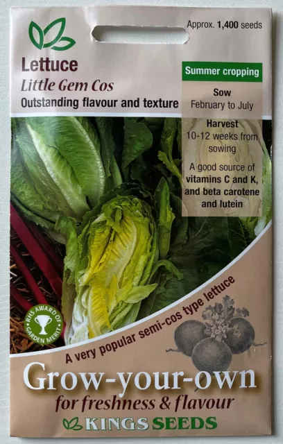 Little Gem Lettuce Seeds 1400 Vegetable Seeds Salad Growing Planting UK Kings