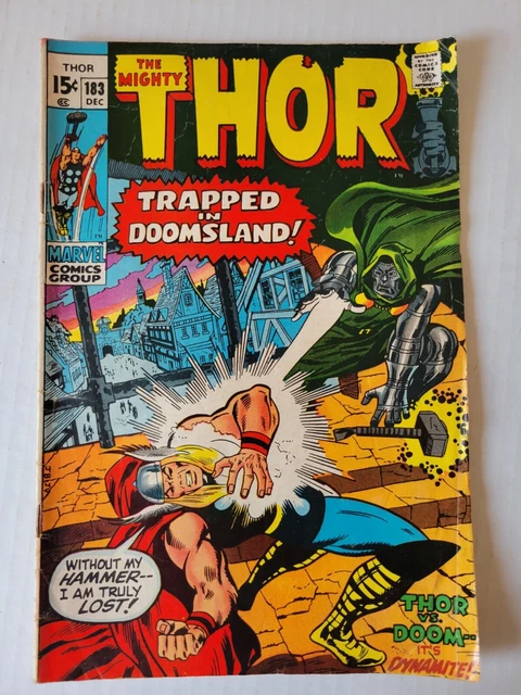1970 Marvel Comics The Mighty Thor Vol 1  No 183 Bronze Age Trapped In Doomsland