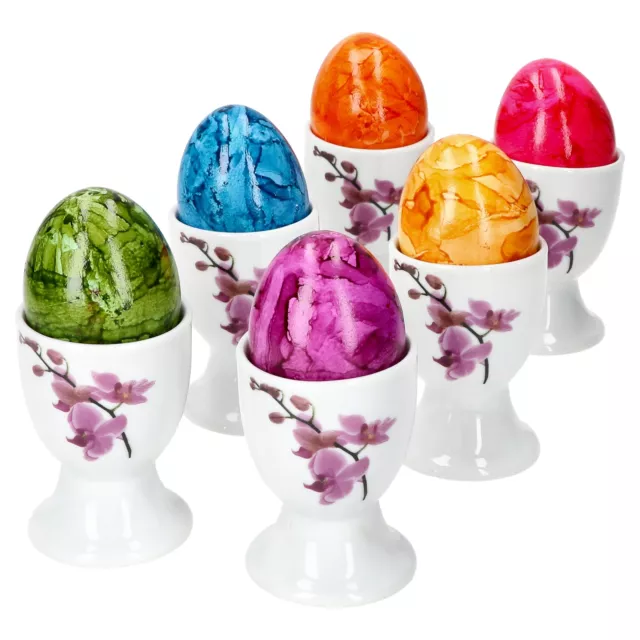 6x Kyoto Eierbecher Orchidee Eierhalter Eierständer Porzellan Easter Egg Ostern