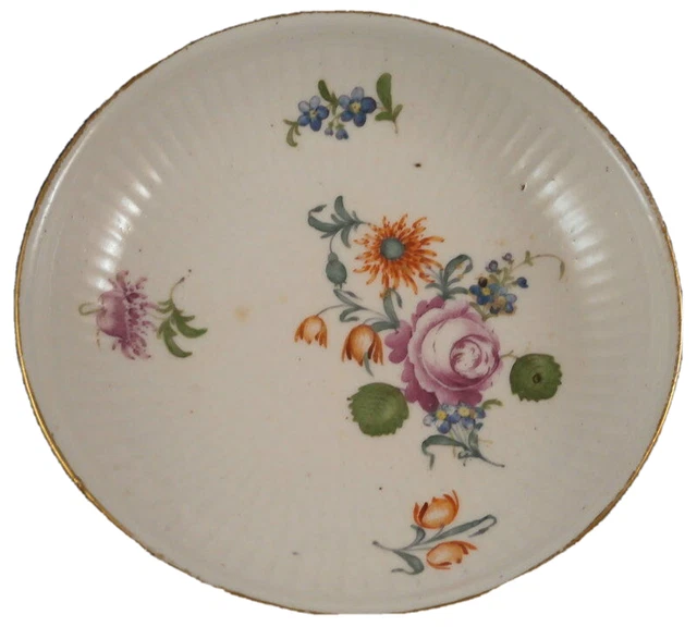 Antiguo platillo floral porcelana Volkstedt antiguo siglo XVIII plato inferior Turingia