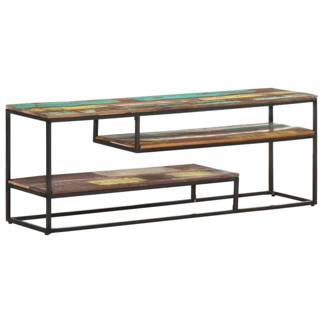 TV Cabinet 51.2"x11.8"x17.7" Rough Mango Wood vidaXL