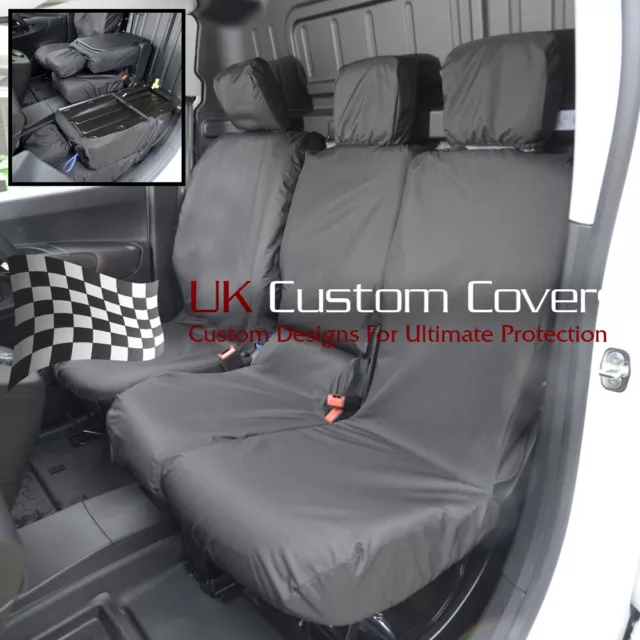 Peugeot Partner 2023 Onwards Tailored & Waterproof Front Seat Covers Black 403