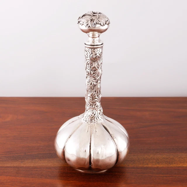 Shiebler Art Nouveau Sterling Silver Decanter #2619 Chrysanthemum No Mono