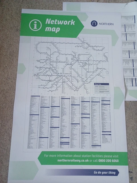 NORTHERN RAIL NETWORK Map 2024 Dec-2025 March $27.62 - PicClick CA