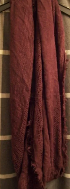 Scarf Infinity Cowl Fringe Basketweave Maxidress Coat #2 New York & Company