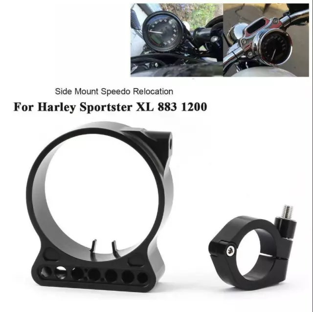 UK CNC Side Mount Speedo Relocation Bracket Holder For Harley Sportster XL 1200