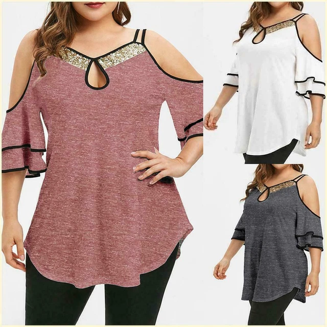 TOPS DE MUJER De Moda Blusas De Encaje Rojas Tallas Grandes