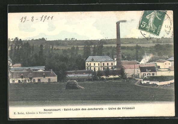 CPA Nonancourt, Saint-Lubin des Joncherets-Usine de Vrisseuil 1911