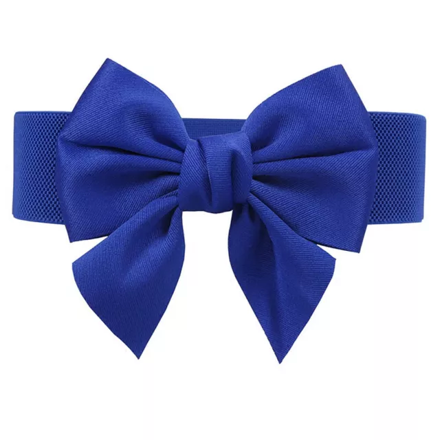 Lady Wide Stretch Elasticated Bow Waist Belt Dress Bowknot Waistband Cute Decor