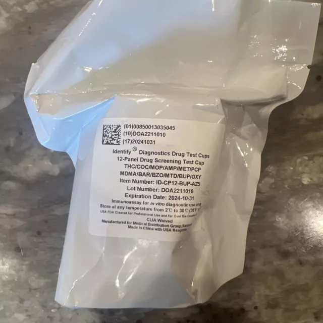 QTY 5 Identificar Diagnósticos Tazas de Prueba de Drogas 12 - Taza de Prueba de Detección de Drogas de Panel