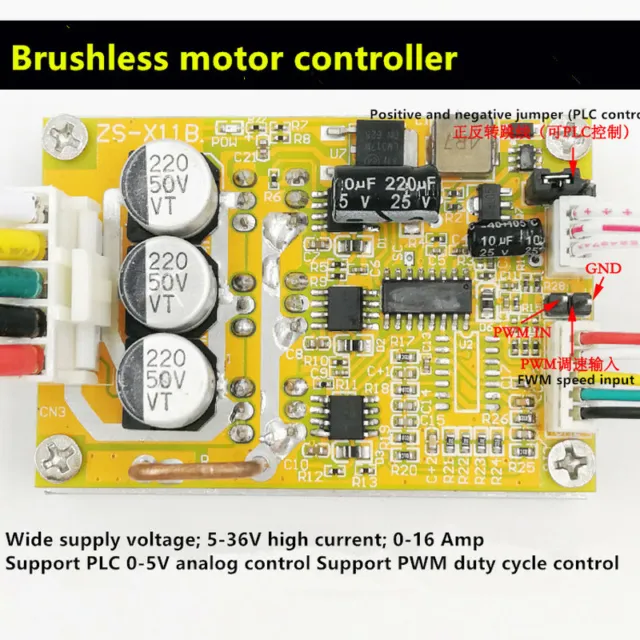 BLDC DC trifase brushless con controller motore Hall PLC ad alta potenza