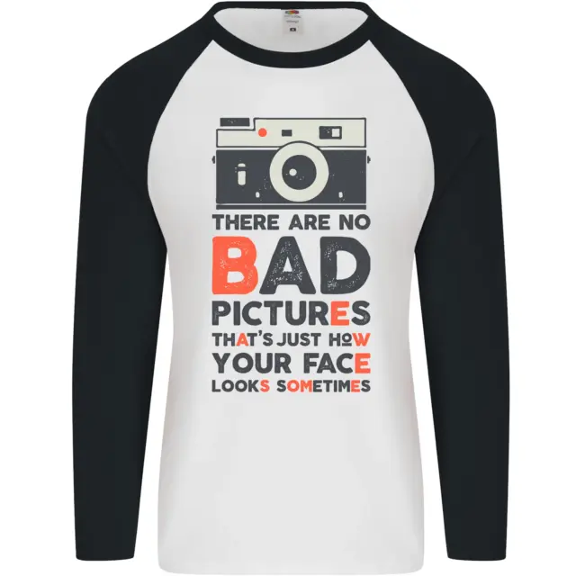 Photography Your Face Funny Photographer Mens L/S Baseball T-Shirt
