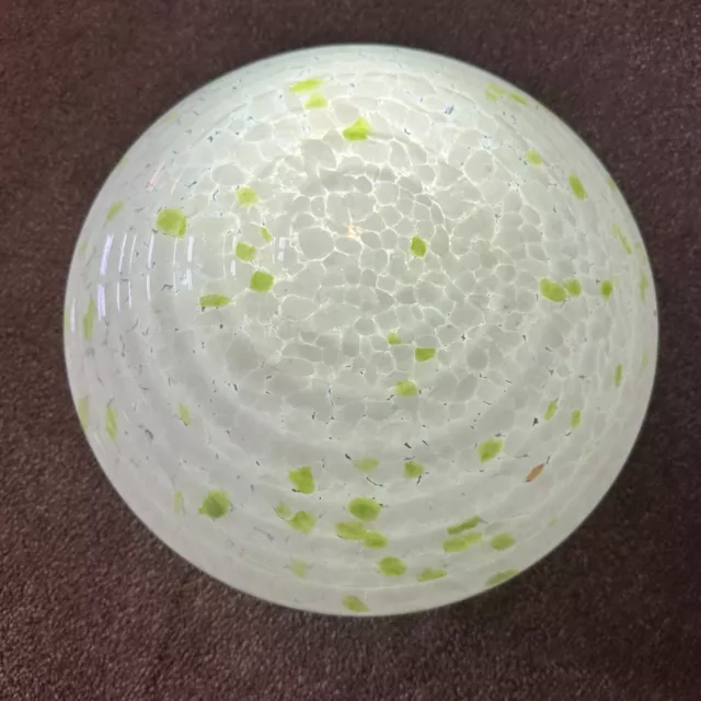 Vintage Art Deco Green/White Marble Effect Glass Flycatcher Ceiling Lightshade 