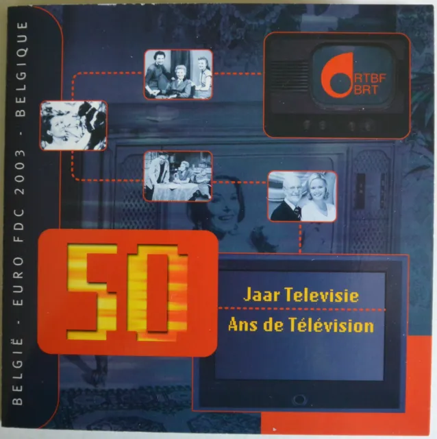 Belgien Kursmünzensatz 2003  „50 J. Belgisches Fernsehen“