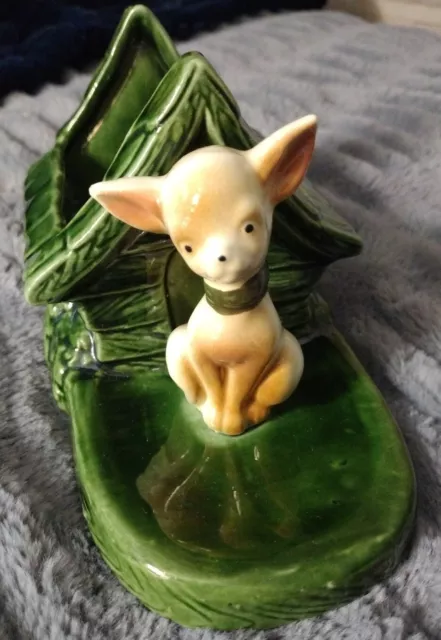 SHAWNEE POTTERY Vintage Planter Chihuahua Dog with House USA