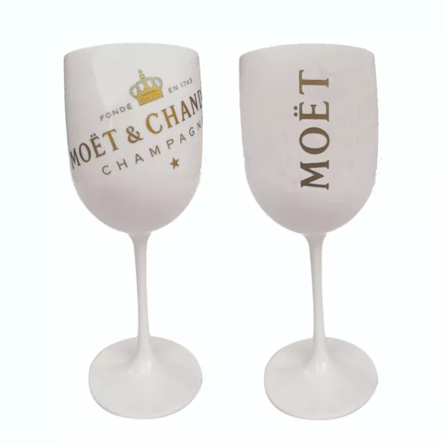 Moet & Chandon 2 x Large Plastic Champagne Goblet Glasses 460ml BNWOB BUBBLES!