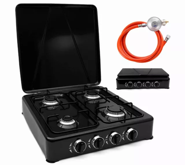 Gaskocher 4 flammig Campingkocher Camping Herd Gas Herd Kochfeld Gasherd Outdoor