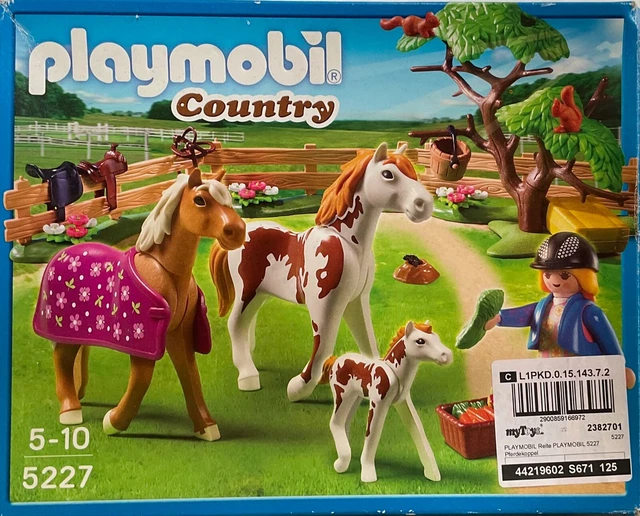  PLAYMOBIL COUNTRY, PFERDE, Pferdekoppel, Reiter, Set 5227, komplett EUR Illustration 