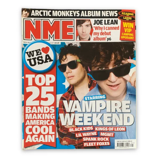 NME 2 August 2008 Vampire Weekend Arctic Monkeys Kings of Leon MGMT John Lydon