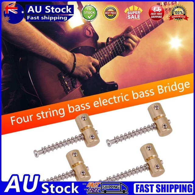 4pcs 4 Strings Brass Guitar Bridge Saddles for Electric Guitar Bass Bridges