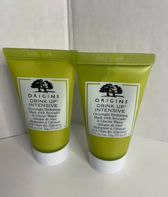 NEW❤2Pc Origins Drink up Intensive Overnight Mask With Avocado 2x1.0 oz