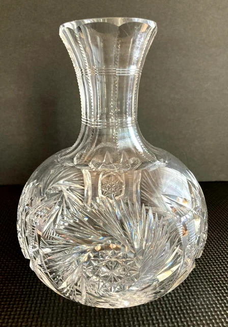Antique  ABP Cut Glass  Carafe Vase  Fine Detail American Brilliant