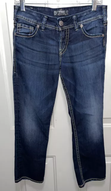 Suki Silver Capri Jeans Womens 29 Blue Denim Mid Slim Boot Leg Pants Bottoms